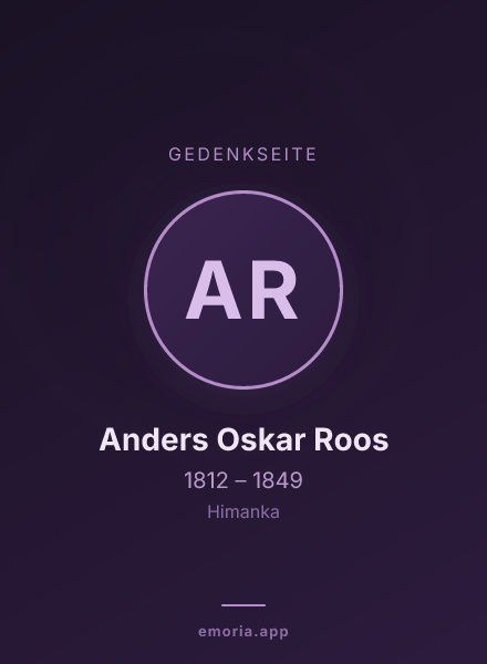 Gedenkportrait von Anders Oskar Roos
