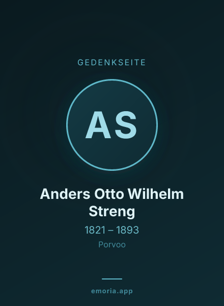 Gedenkportrait von Anders Otto Wilhelm Streng