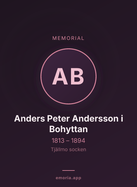 Memorial portrait of Anders Peter Andersson i Bohyttan