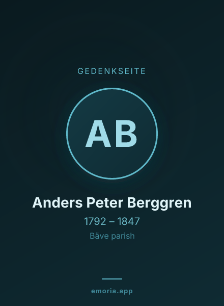 Gedenkportrait von Anders Peter Berggren