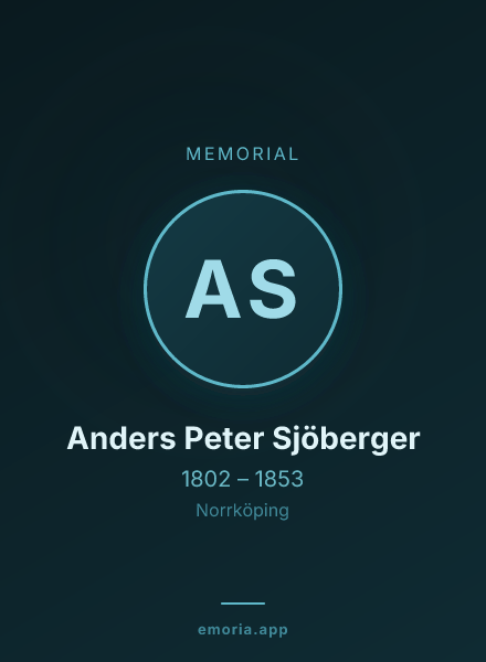 Memorial portrait of Anders Peter Sjöberger