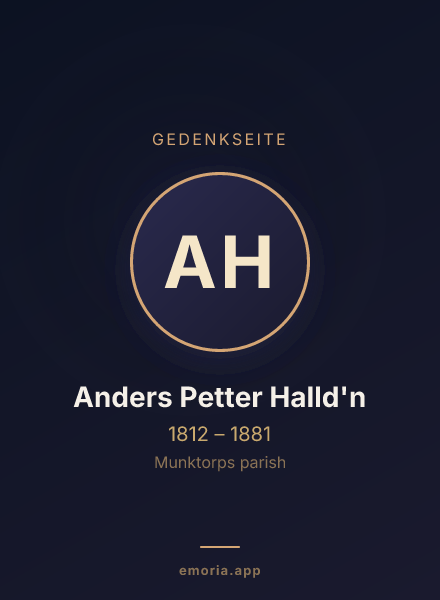 Gedenkportrait von Anders Petter Halld'n