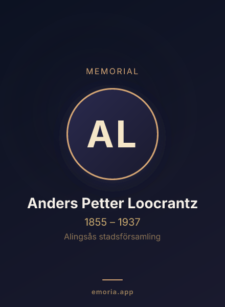 Memorial portrait of Anders Petter Loocrantz