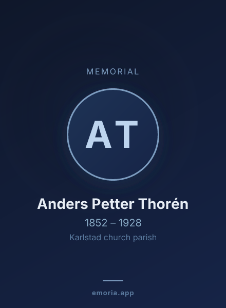 Memorial portrait of Anders Petter Thorén