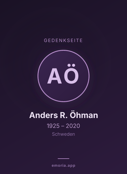 Gedenkportrait von Anders R. Öhman