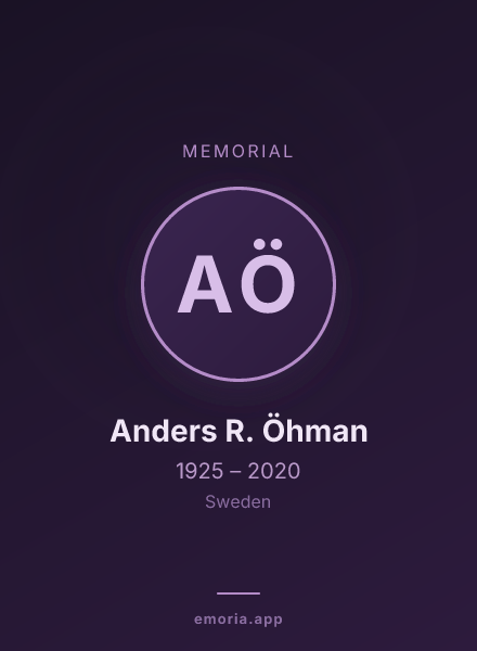 Memorial portrait of Anders R. Öhman