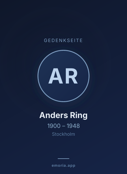 Gedenkportrait von Anders Ring