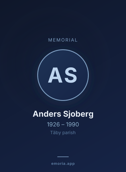 Memorial portrait of Anders Sjoberg