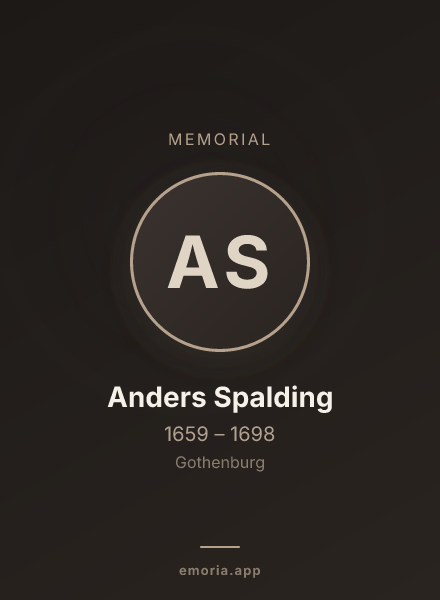 Memorial portrait of Anders Spalding