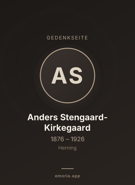 Gedenkportrait von Anders Stengaard-Kirkegaard