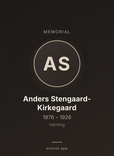 Memorial portrait of Anders Stengaard-Kirkegaard