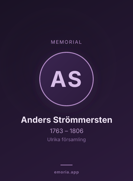 Memorial portrait of Anders Strömmersten