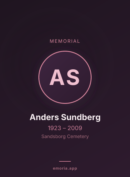 Memorial portrait of Anders Sundberg