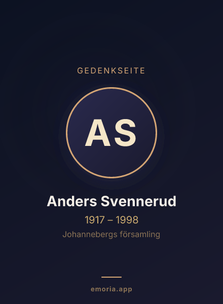 Gedenkportrait von Anders Svennerud