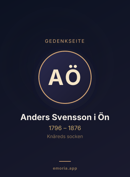 Gedenkportrait von Anders Svensson i Ön