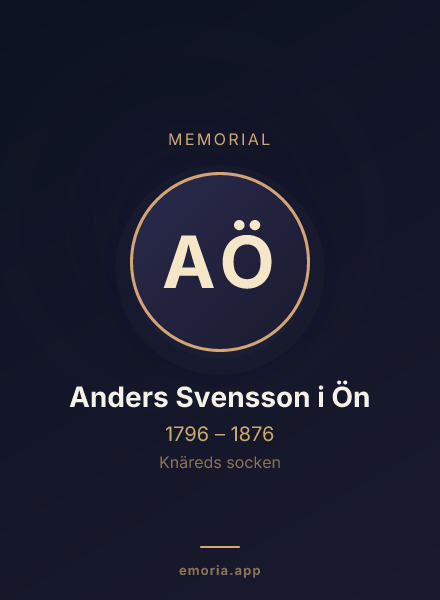 Memorial portrait of Anders Svensson i Ön