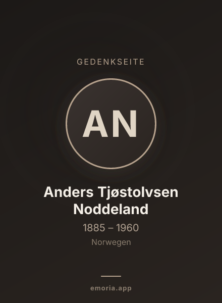 Gedenkportrait von Anders Tjøstolvsen Noddeland
