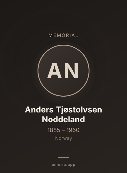 Memorial portrait of Anders Tjøstolvsen Noddeland