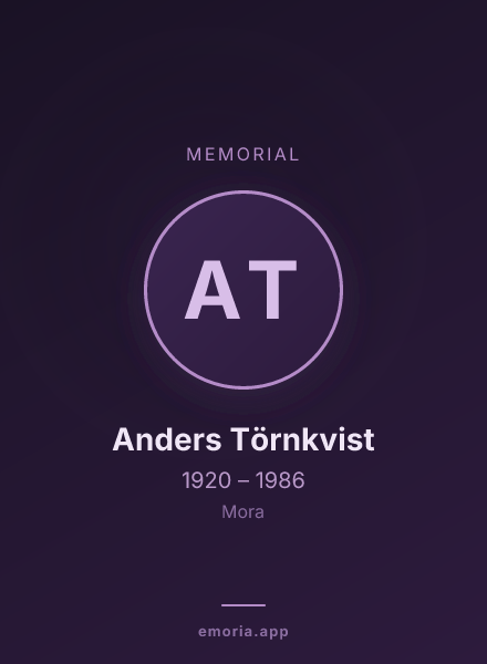 Memorial portrait of Anders Törnkvist