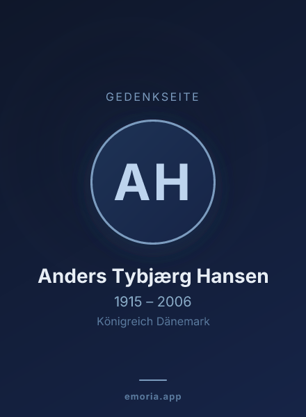 Gedenkportrait von Anders Tybjærg Hansen
