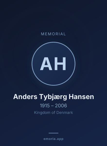 Memorial portrait of Anders Tybjærg Hansen
