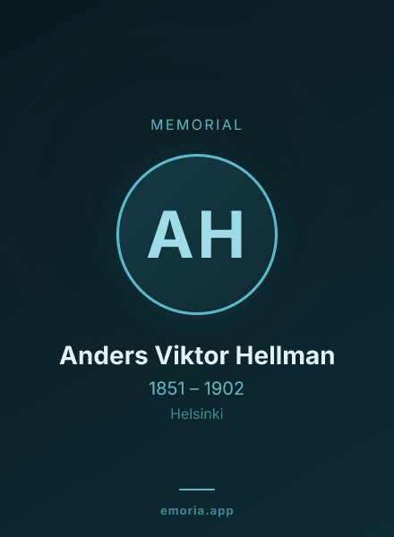 Memorial portrait of Anders Viktor Hellman