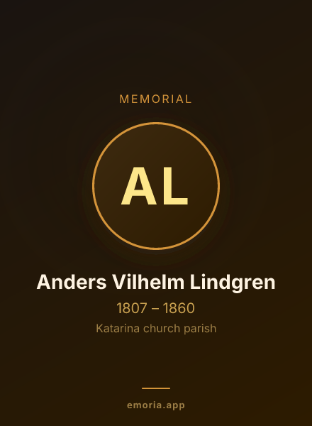 Memorial portrait of Anders Vilhelm Lindgren
