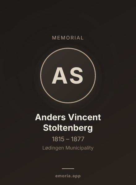 Memorial portrait of Anders Vincent Stoltenberg