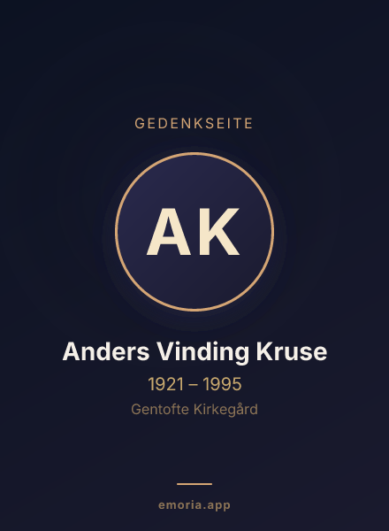 Gedenkportrait von Anders Vinding Kruse