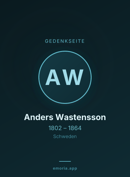 Gedenkportrait von Anders Wastensson