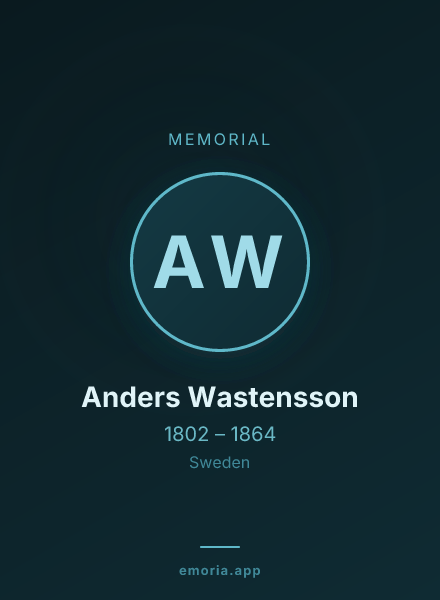 Memorial portrait of Anders Wastensson