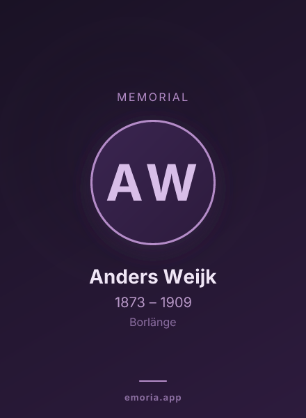 Memorial portrait of Anders Weijk