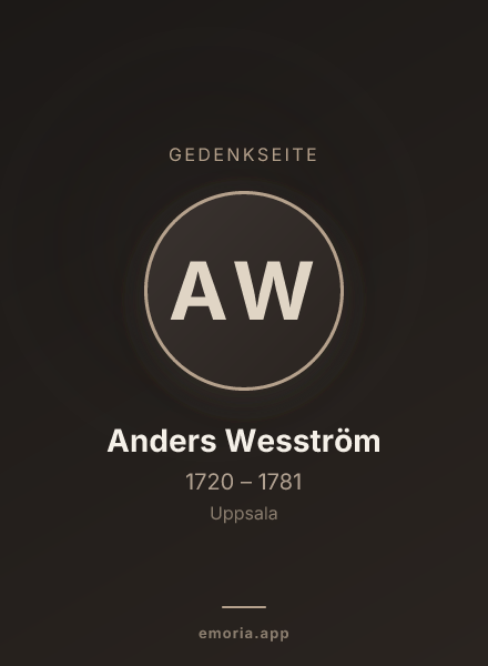 Gedenkportrait von Anders Wesström
