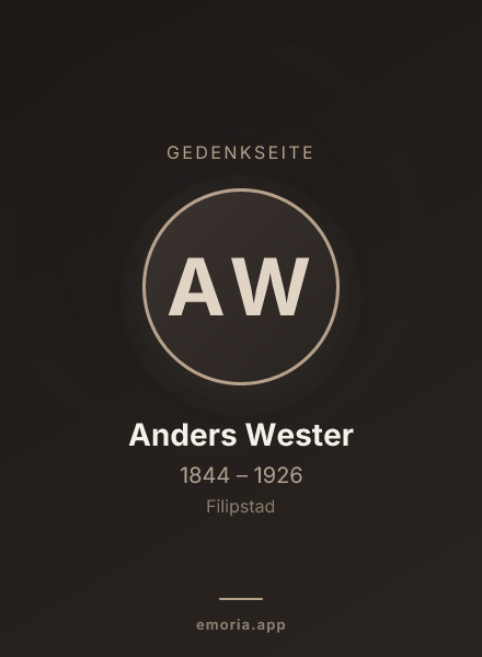 Gedenkportrait von Anders Wester