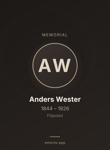 Memorial portrait of Anders Wester