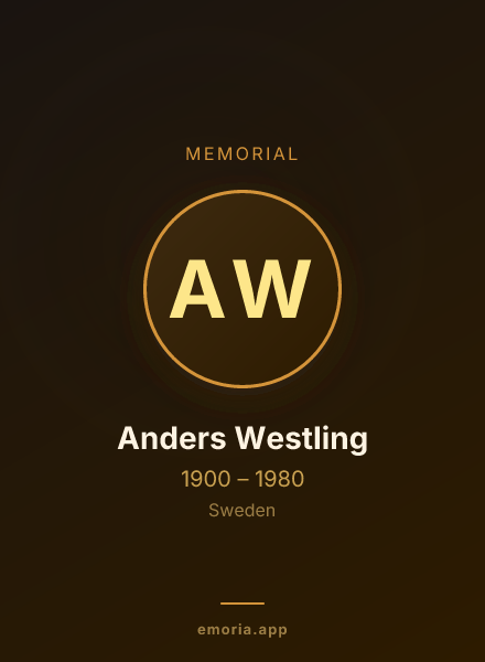 Memorial portrait of Anders Westling