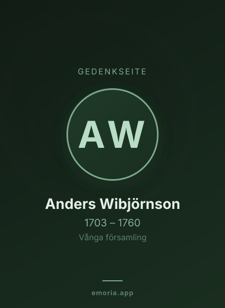 Gedenkportrait von Anders Wibjörnson