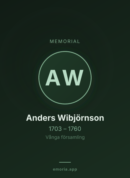 Memorial portrait of Anders Wibjörnson