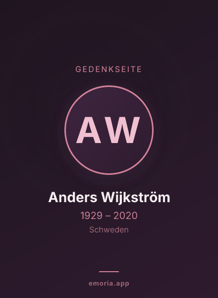 Gedenkportrait von Anders Wijkström