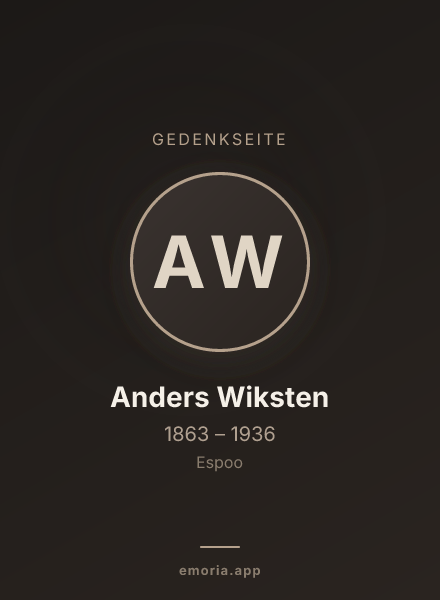 Gedenkportrait von Anders Wiksten
