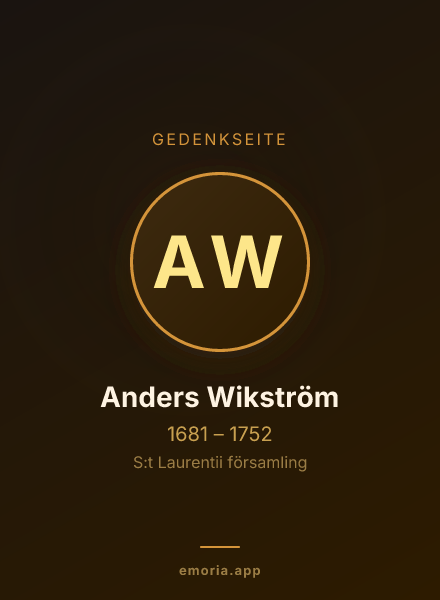 Gedenkportrait von Anders Wikström