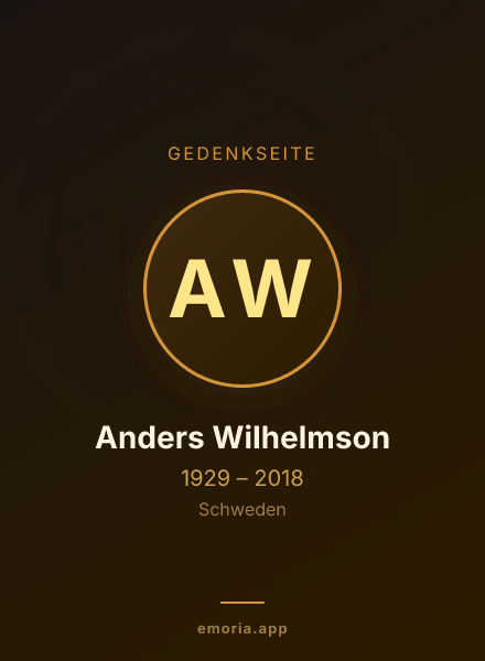 Gedenkportrait von Anders Wilhelmson