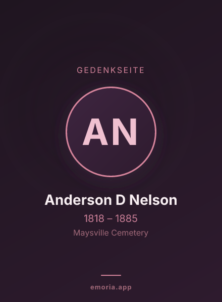 Gedenkportrait von Anderson D Nelson