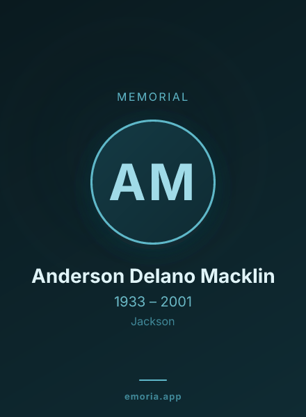 Memorial portrait of Anderson Delano Macklin
