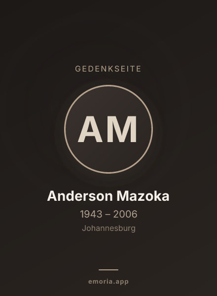 Gedenkportrait von Anderson Mazoka