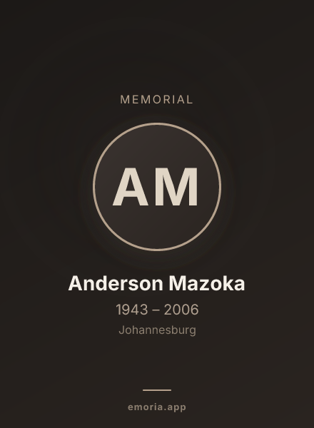 Memorial portrait of Anderson Mazoka