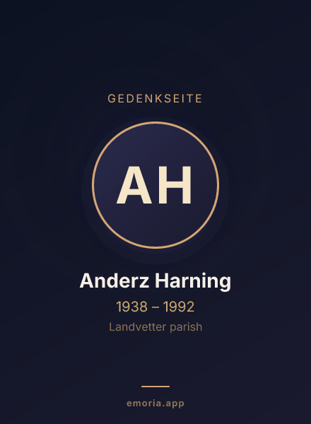 Gedenkportrait von Anderz Harning