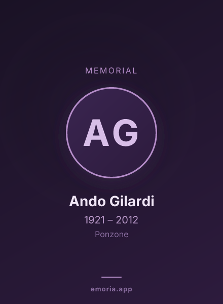 Memorial portrait of Ando Gilardi
