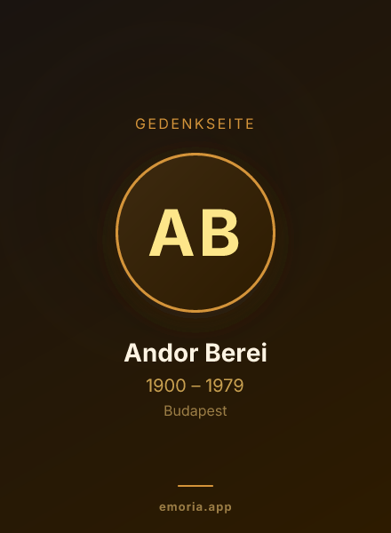 Gedenkportrait von Andor Berei