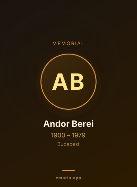 Memorial portrait of Andor Berei